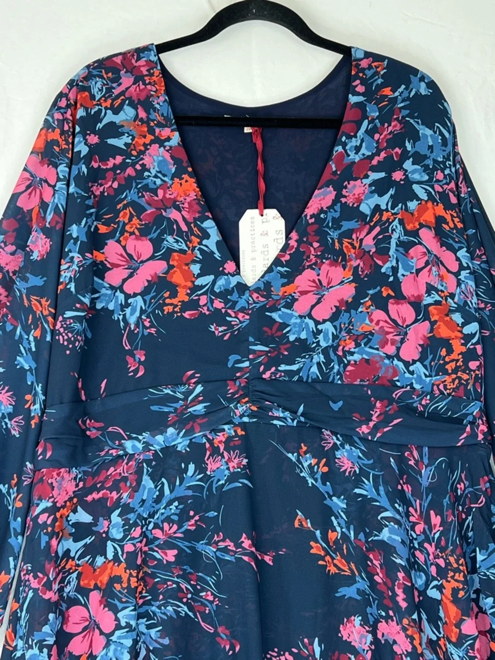 Standards & Practices Carter Dark Floral Asymmetrical Maxi Dress 2X NWT Romantic